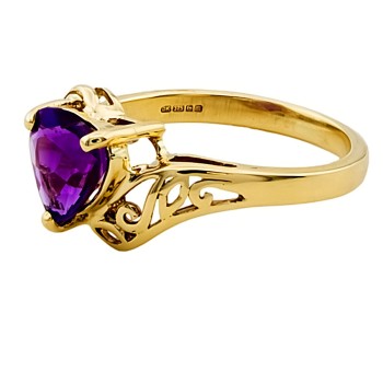 9ct Gold Amethyst Ring size K